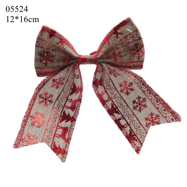 Brown Jute Bow with Snowflakes for Christmas Tree