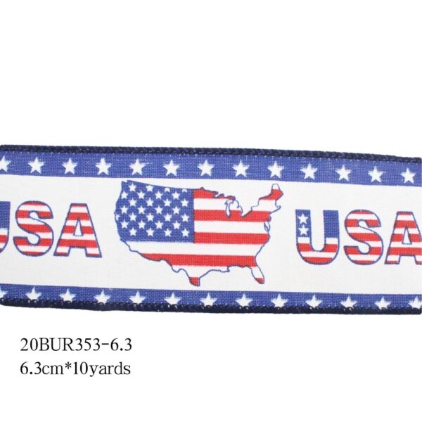 American Stars and Stripes Ribbon Christmas Decorations - Image 2